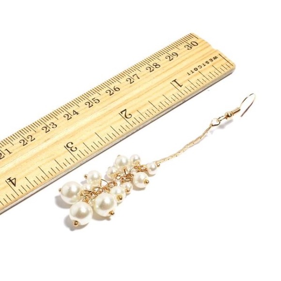 Pearl Cluster Drop Earrings - Picture 4 of 4